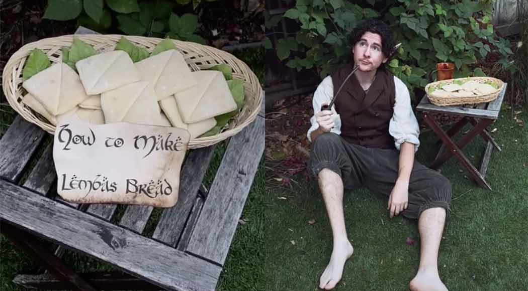 Chef se veste de hobbit para ensinar receitas inspiradas em O Senhor dos Anéis (Foto: Caleb Levine/@cwlbuilds)