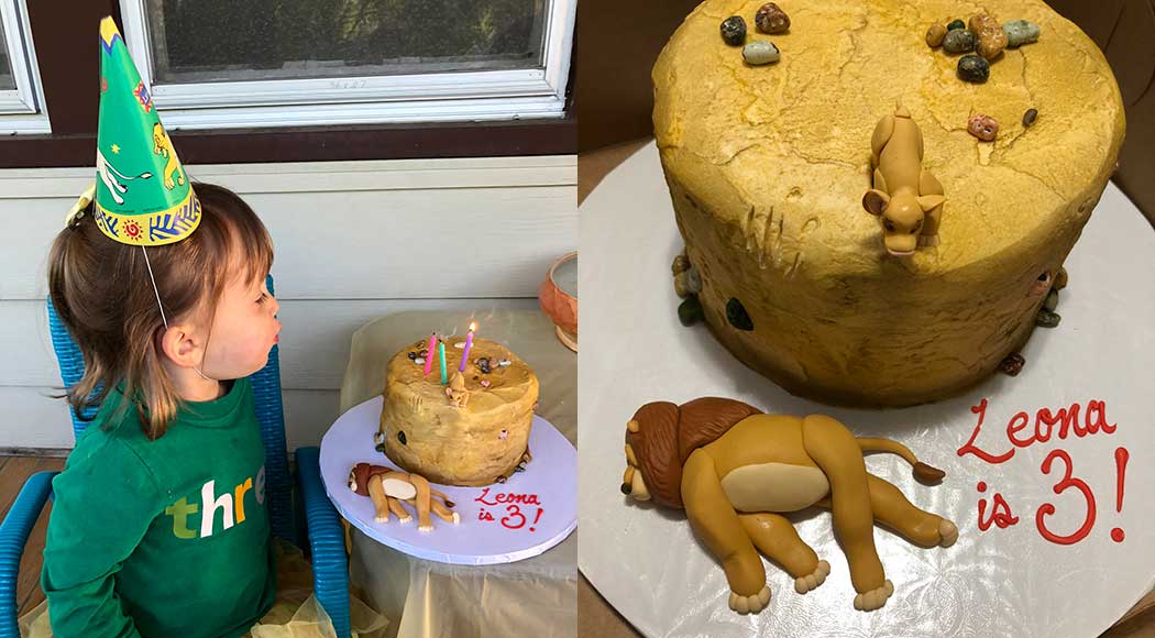 Menina de 3 anos ganha bolo com cena triste de "O Rei Leão"