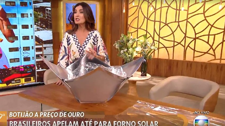 Fátima Bernardes sugere driblar preço do gás com 'forno solar de papelaria'