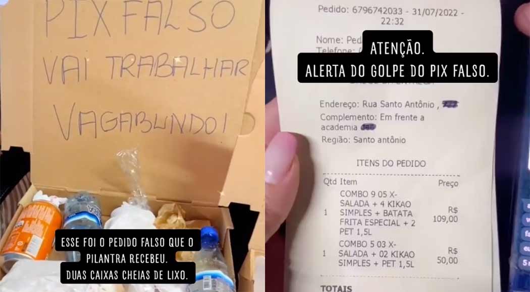 Vídeo: Pizzaria de Manaus manda lixo para se vingar de mais um golpista do Pix falso (Foto: Reprodução)