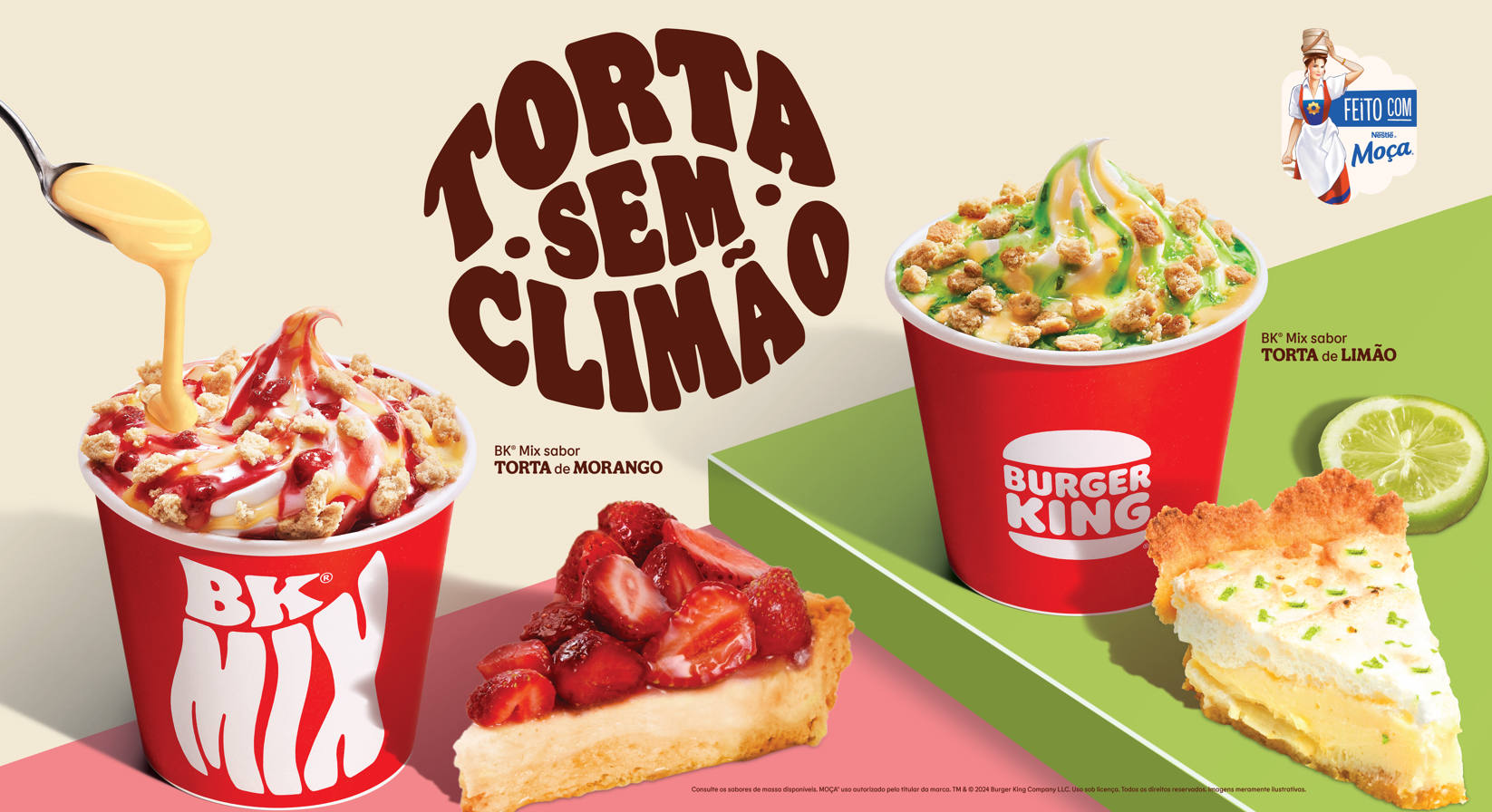 Novas sobremesas da parceria de Burger King e Leite Moça/Créditos: Divulgação