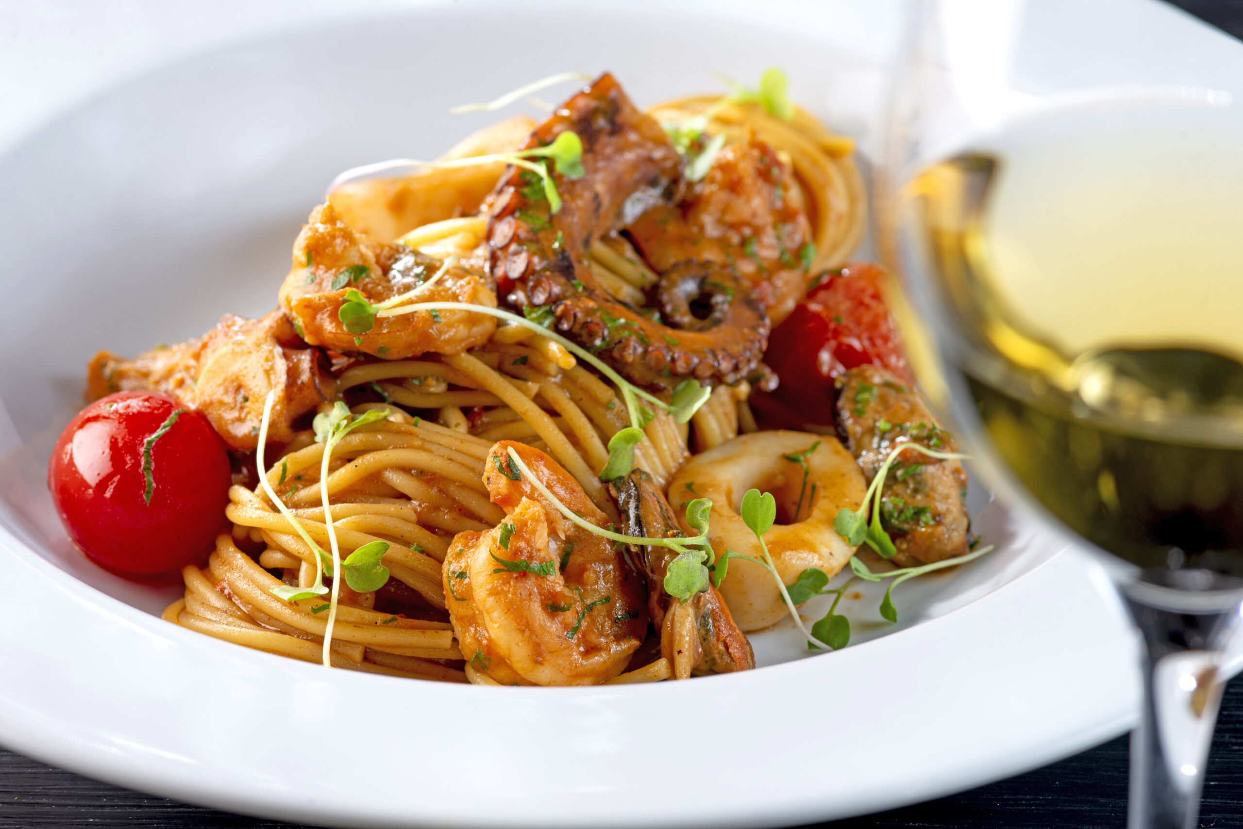 Espaguete de Frutos do Mar do restaurante italiano‌ Trattoria Alloro/Créditos: Divulgação