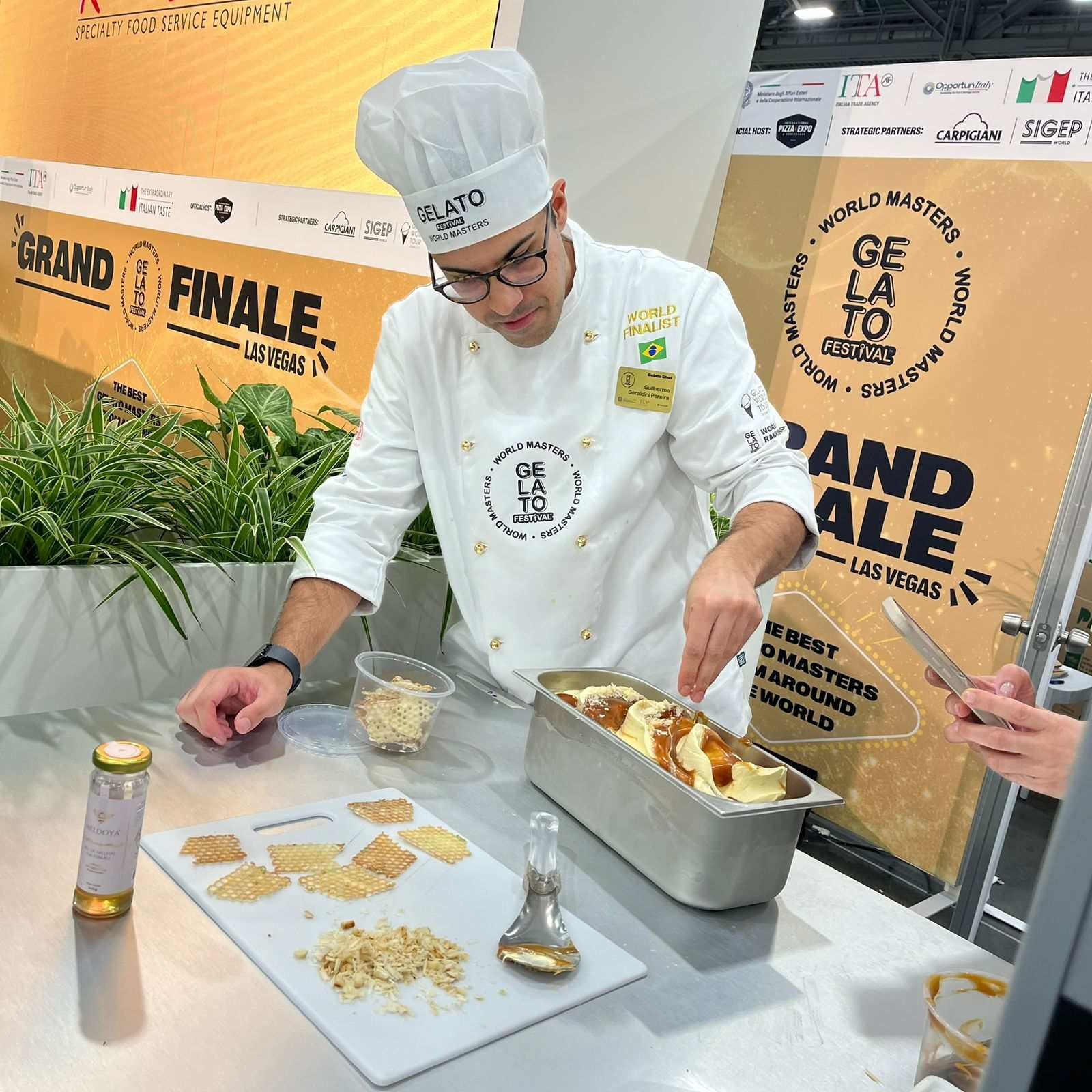 Guilherme Geraldini, da Biju Mani, no Gelato Festival World Masters 2026 (Divulgação)